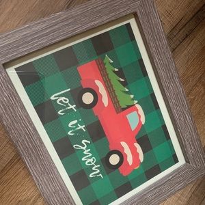 Framed holiday print. 2/$12